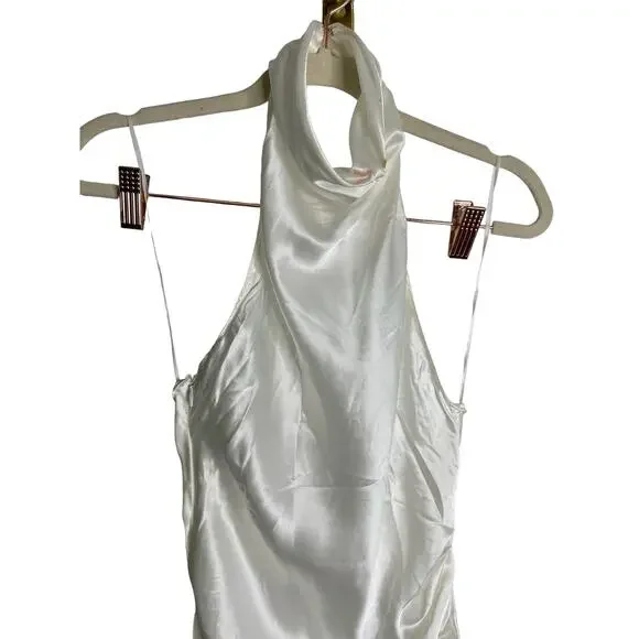 Amanda Uprichard Samba Gown 100% Silk Halter Bridal Formal Party Wedding Prom S - Picture 5 of 10